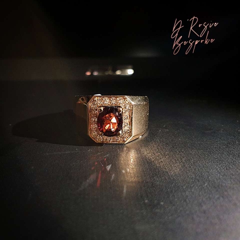 NHẪN NAM SPINEL - VÀNG 14K KIM CƯƠNG TỰ NHIÊN