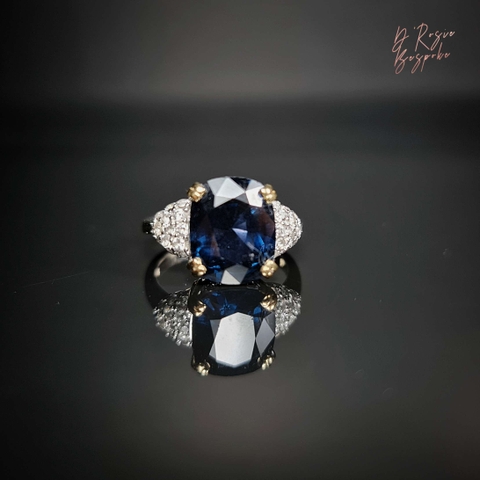 NHẪN NỮ VIÊN CHỦ SPINEL XANH COBALT