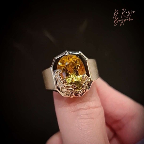 NHẪN NAM CITRINE - VÀNG 14K