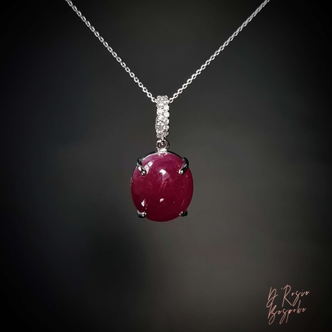 DÂY CHUYỀN RUBY VÀNG TRẮNG 14K