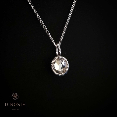 DÂY CHUYỀN CLASSIC VÀNG TRẮNG 10K - SWAROVSKI CRYSTAL WHITE