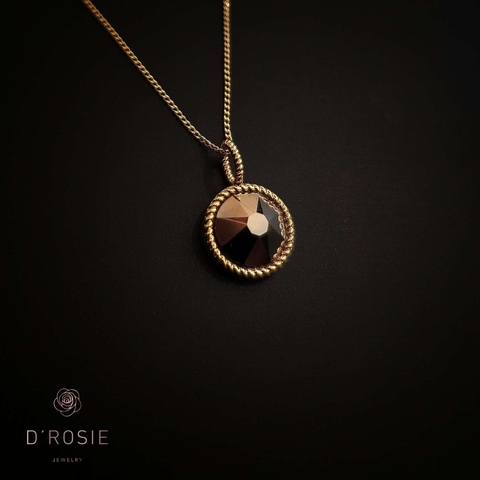 DÂY CHUYỀN CLASSIC VÀNG TRẮNG 10K - SWAROVSKI CRYSTAL ROSE GOLD