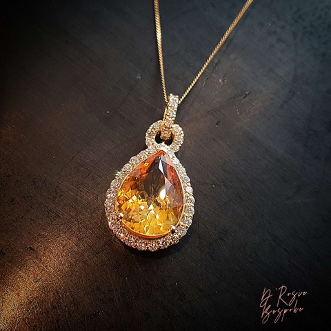 DÂY CHUYỀN GIỌT LỆ CITRINE - VÀNG 14K