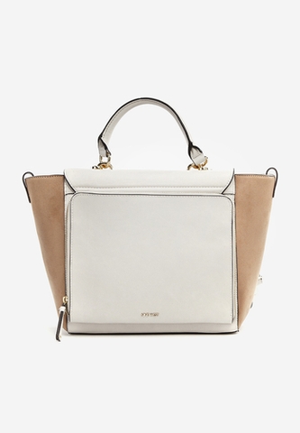 Túi xách Nine West 60448371 nắp gập trắng ngà phối be