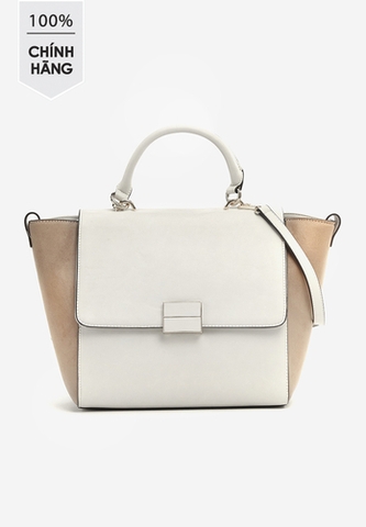 Túi xách Nine West 60448371 nắp gập trắng ngà phối be