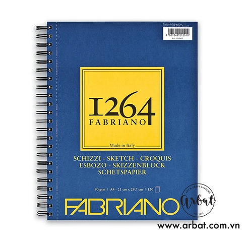 Sổ sketchbook Fabriano 1264 Sketch 90gsm lò xo