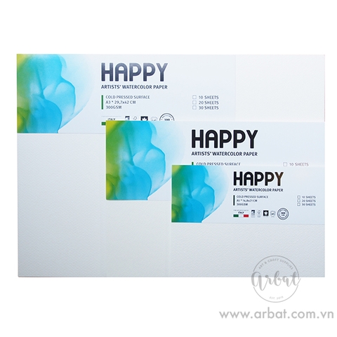 Giấy vẽ màu nước Happy 300gsm