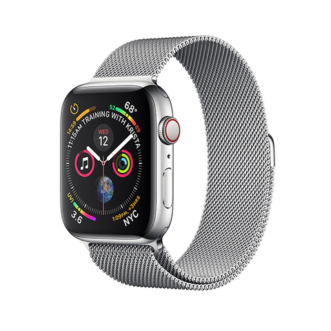 AppleWatch S4 - 44mm (GPS+LTE) Silver Stainless Steel/ Milanese Loop