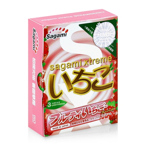Bao Cao Su Sagami Strawberry hộp 3 cái