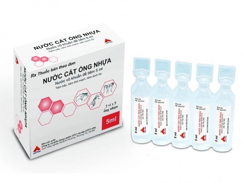 Nước cất ống nhựa Hộp 10 vỉ x 5 ống