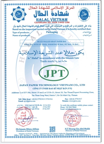 JPT đặt tiêu chuẩn HALAL