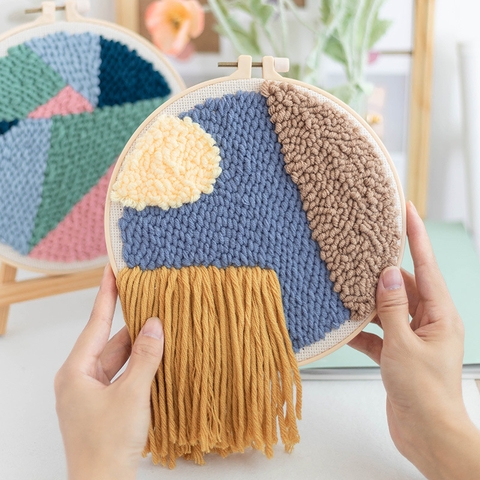 SET LEN TRANH - Khung tròn - Trừu Tượng