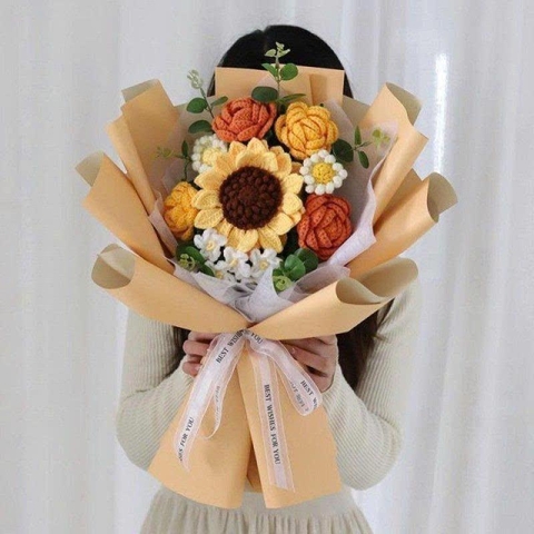 DIY Bó Hướng Dương Cam