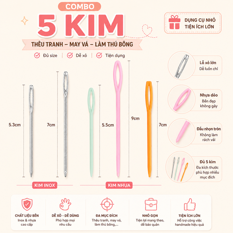 Set 5 kim khâu len