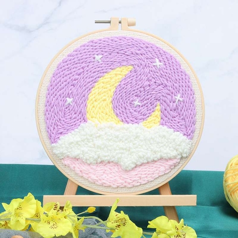 Combo Set thêu chỉ nổi - Khung tròn - Phong cảnh & Thiên Nhiên - 26