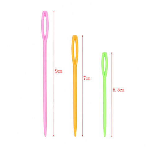 Set 3 Kim Khâu Len Bằng Nhựa size 5.5+7+9cm