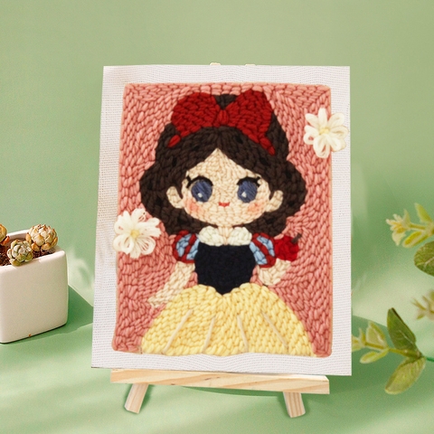 DIY Tranh - Khung vuông - Khăn đỏ