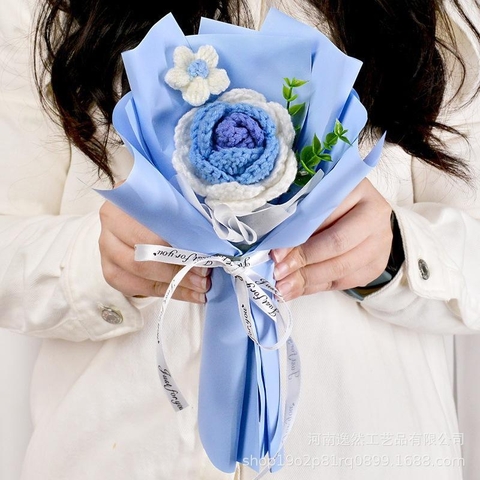Bó Hoa Len Handmade Tặng Cho Nữ 20/10 Tặng Bạn Bè Người Yêu, Hoa Tặng Mẹ, Có Gói Theo Yêu Cầu - 05
