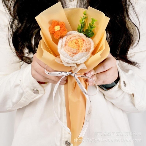 Bó Hoa Len Handmade Tặng Cho Nữ 20/10 Tặng Bạn Bè Người Yêu, Hoa Tặng Mẹ, Có Gói Theo Yêu Cầu - 08
