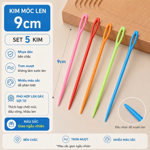 Set 5 Kim Khâu Len Bằng Nhựa size 9cm