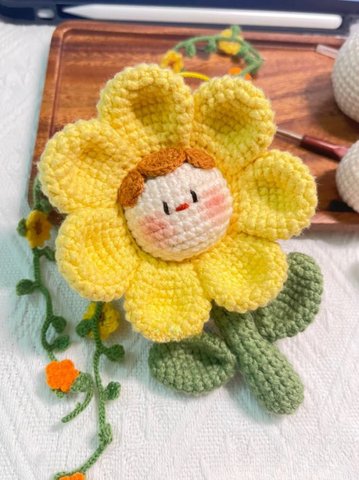 Set Len Móc Khóa Hoa Đầu Tròn