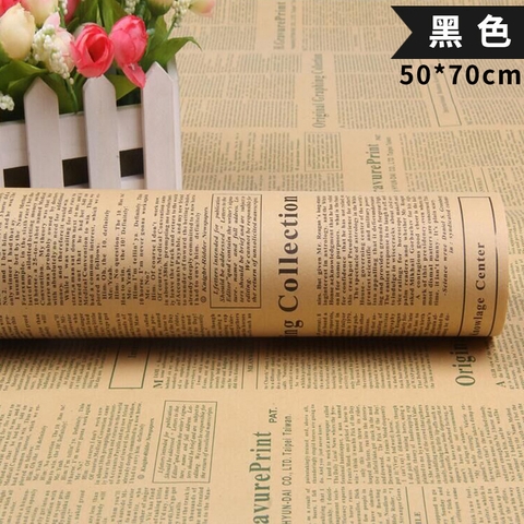 Giấy kraft nâu gói hoa có in chữ