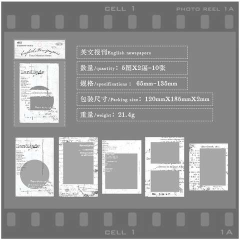 Set 15 Tấm Film Dán Khung Ảnh, Sticker Film Ảnh Vintage Trang Trí Sổ Tay, Hộp Quà Handmade LYLYCRAFT