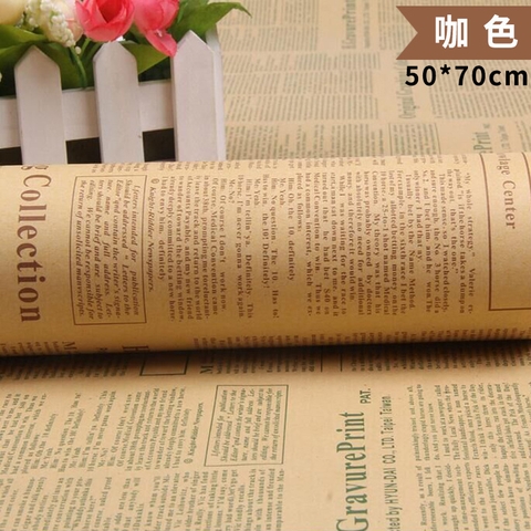 Giấy kraft nâu gói hoa có in chữ