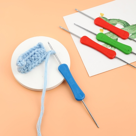 Kim móc 2 đầu cán nhựa. Kim móc len 2 đầu cán nhựa dành cho người mới bắt đầu , dụng cụ đan móc len phù hợp với dòng len milk cotton