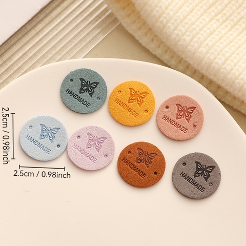 Tag da handmade tròn hình con bướm