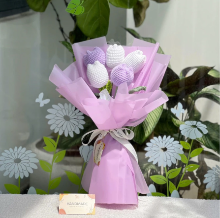 Bó Hoa Len Handmade LYLYCRAFT, Hoa Len Đan Móc Làm Qùa Tặng Sinh Nhật, Tốt Nghiệp-20