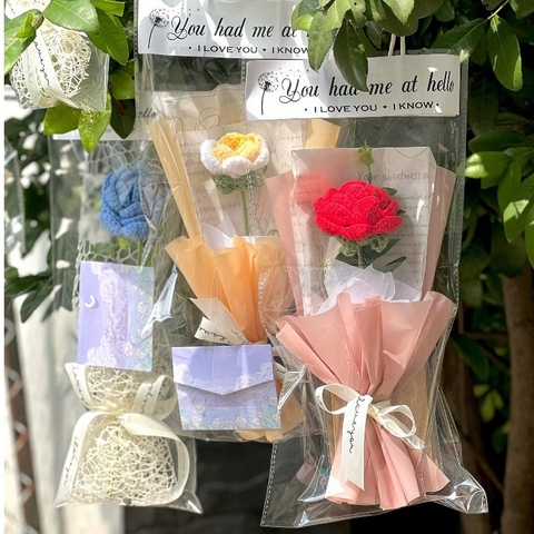 Bó hoa len hanmade LYLYCRAFT Có Nhiều Mẫu, Màu Sắc Khác Nhau, Quà Tặng Nhân Các Dịp Lễ Tết Vô Cùng Ý Nghĩa