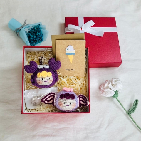 Hộp Quà Tặng Sinh Nhật LYLYCRAFT Gồm Móc Khóa 12 Cung Hoàng Đạo Bằng Len Tặng Bạn Bè Người Yêu