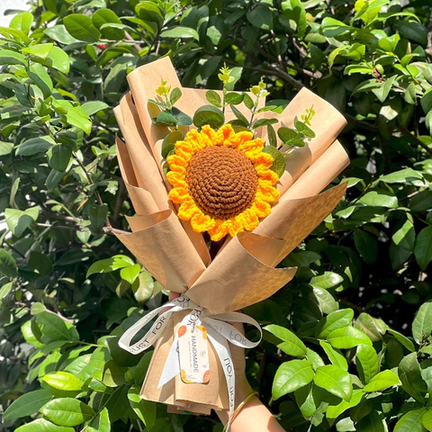 Bó Hoa Len Handmade LYLYCRAFT, Hoa Len Đan Móc Làm Qùa Tặng Sinh Nhật, Tốt Nghiệp-01