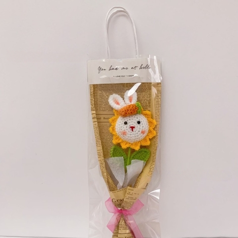 BÓ HOA LEN THEO YÊU CẦU-MẪU 1 BÔNG-THỎ CÀ RỐT