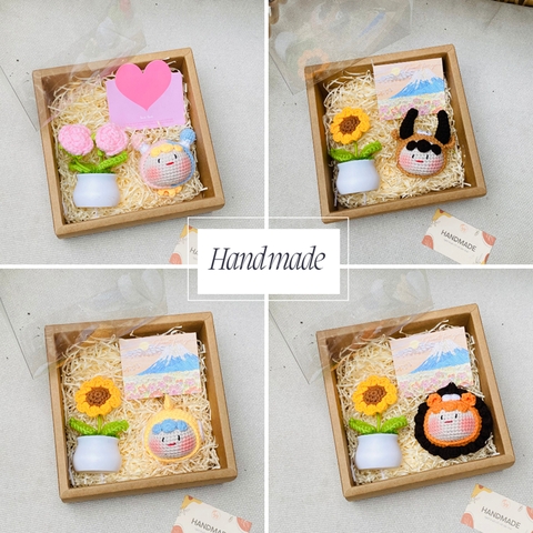 Set Quà Tặng Sinh Nhật Cho Bạn Gái, Bạn Trai Gồm Móc Khóa Len 12 Cung Hoàng Đạo Và Chậu Hoa Len Tặng Quà 20/10, 8/3