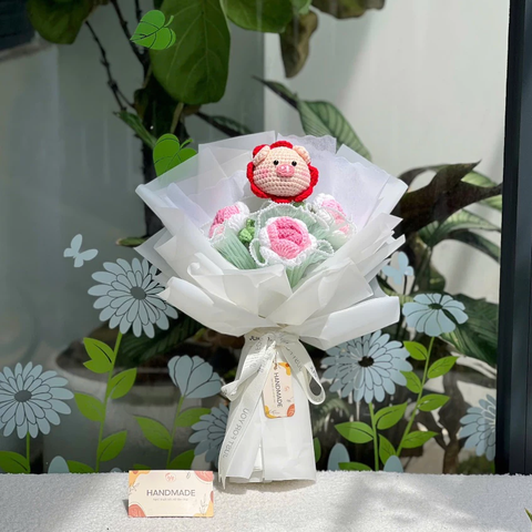 Bó Hoa Len Handmade LYLYCRAFT, Hoa Len Đan Móc Làm Qùa Tặng Sinh Nhật, Tốt Nghiệp-18
