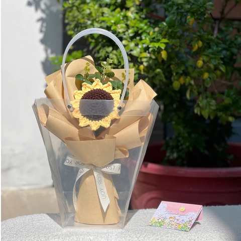 Bó Hoa Len Handmade LYLYCRAFT, Hoa Len Đan Móc Làm Qùa Tặng Sinh Nhật, Tốt Nghiệp-09