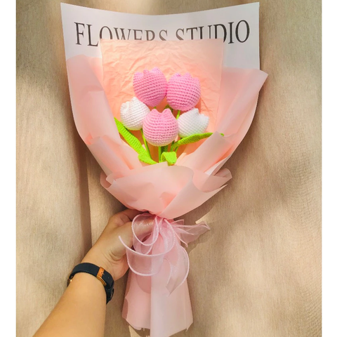 Bó Hoa Len Handmade LYLYCRAFT, Hoa Len Đan Móc Làm Qùa Tặng Sinh Nhật, Tốt Nghiệp-08