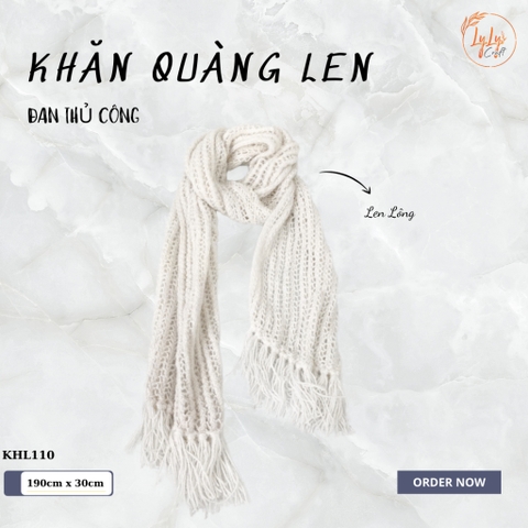 Khăn Len Choàng Cổ Handmade Có Tua Đan Tay Chất Liệu Visco Thương Hiệu LyLyCraft Thủ Công Làm Quà Tặng Sang Trọng KHL110