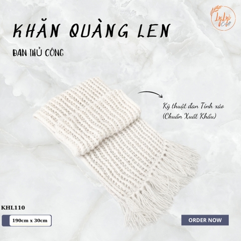 Khăn Len Choàng Cổ Handmade Có Tua Đan Tay Chất Liệu Visco Thương Hiệu LyLyCraft Thủ Công Làm Quà Tặng Sang Trọng KHL110