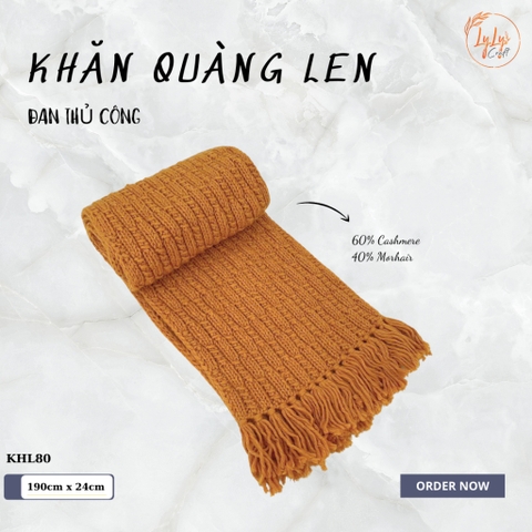 Khăn Len Choàng Cổ Handmade Có Tua Đan Tay Chất Liệu Visco Thương Hiệu LyLyCraft Thủ Công Làm Quà Tặng Sang Trọng KHL80