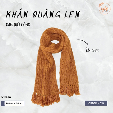 Khăn Len Choàng Cổ Handmade Có Tua Đan Tay Chất Liệu Visco Thương Hiệu LyLyCraft Thủ Công Làm Quà Tặng Sang Trọng KHL80