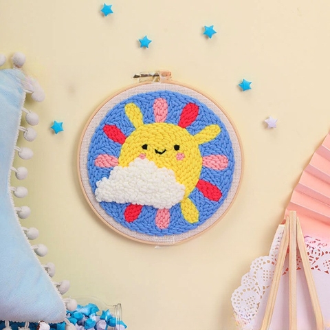 SET LEN LÀM TRANH THÊU - Khung tròn - NEW