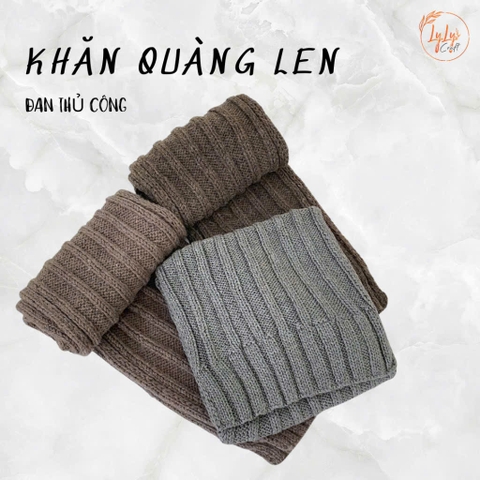 Khăn Len Choàng Cổ LYLYCRAFT Handmade Đan Tay Chất Liệu Len Vissco Nhập Khẩu, Khổ Rộng Dài Tặng Quà Ý Nghĩa - KHL91