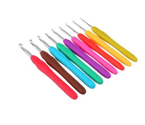 Kim móc len cho người mới bắt đầu đủ các size 2mm-10mm , dụng cụ kim móc len cán dẻo phù hợp với dòng len milk cotton