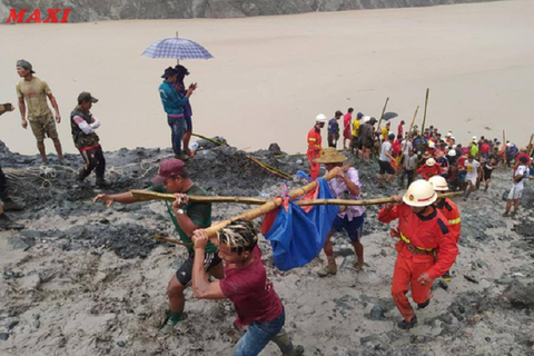 Mỏ ngọc bích ở Myanmar sạt lở 113 người chết