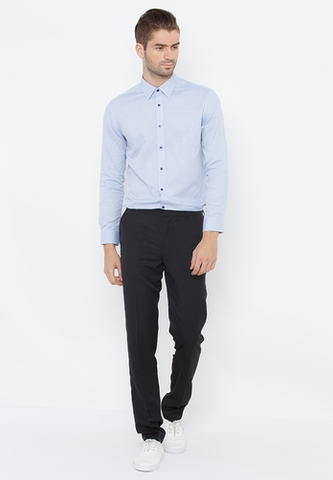 Áo sơ mi G2000 slim fit họa tiết xanh da trời