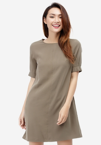 Đầm chữ A Ha Gattini tay ngắn viền thun