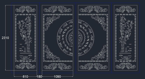 Mẫu Hoa Văn Cổng Cửa 4 Cánh M4
